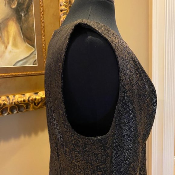 ALFANI WOMEN'S 2X NYE OR DRESSY GOLD AND BLACK TOP w/PEPLUM - Picture 6 of 8